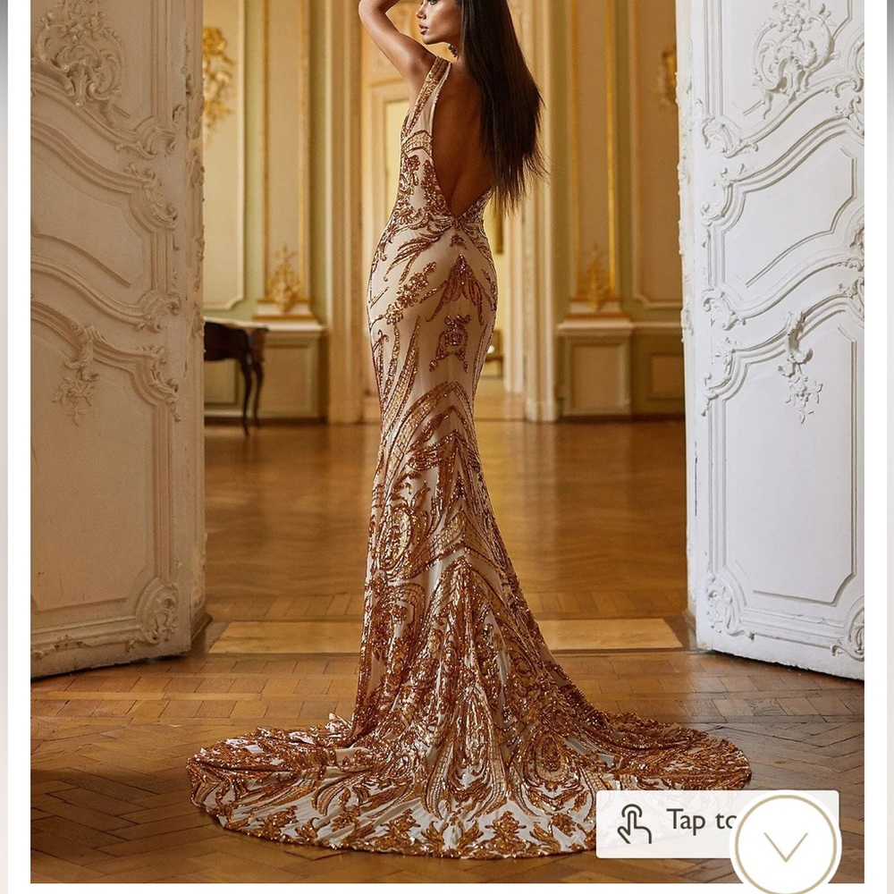 Alamour Maurita Gold mermaid dress